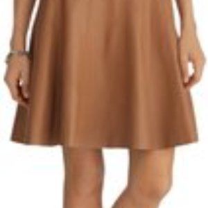 White House Black Market Flirty Leather Skirt Size 6; Brand New